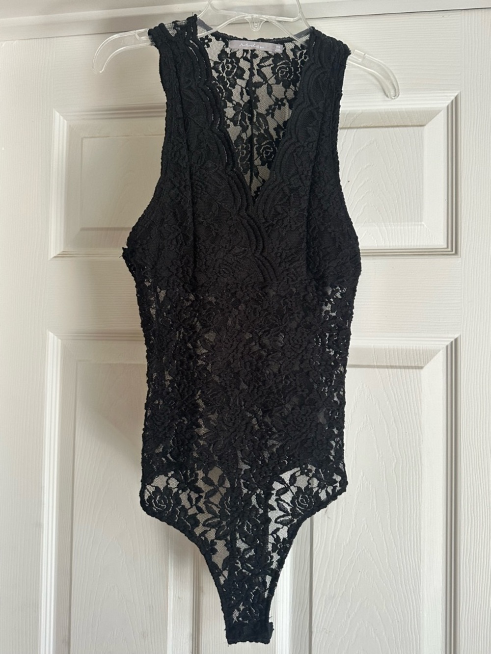 “Red” By BKE Black Lace Sleeveless Bodysuit